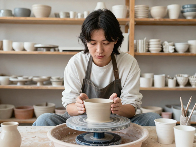 独立陶艺工作室主理人,让生活器物艺术化,体验课按时长收费