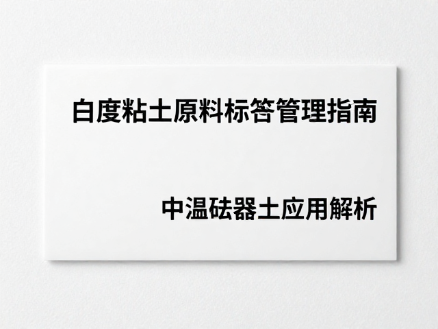 高白度特种粘土原料标签管理指南及中温炻器土应用解析