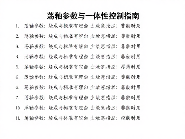 荡釉参数与厚薄对照，重复烧成一致性控制指南