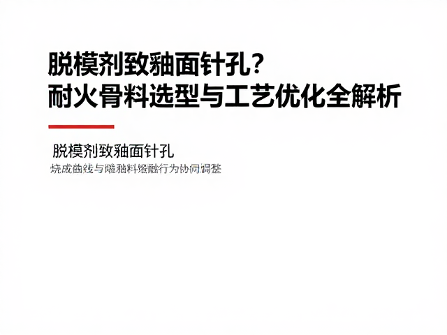 脱模剂致釉面针孔？耐火骨料选型与工艺优化全解析
