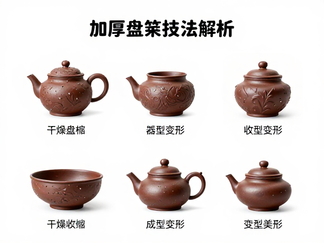 加厚盘筑技法解析，如何驾驭茶具器型变形与成型美感