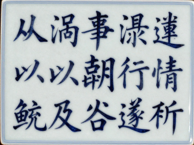 潮州彩瓷釉面书法书写，纹样构图与布局技法解析