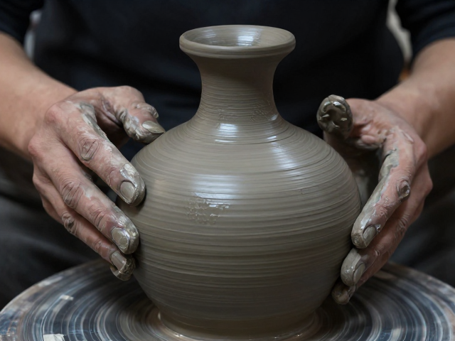 烟熏仿古拉坯机制作冰裂纹陶艺技法详解