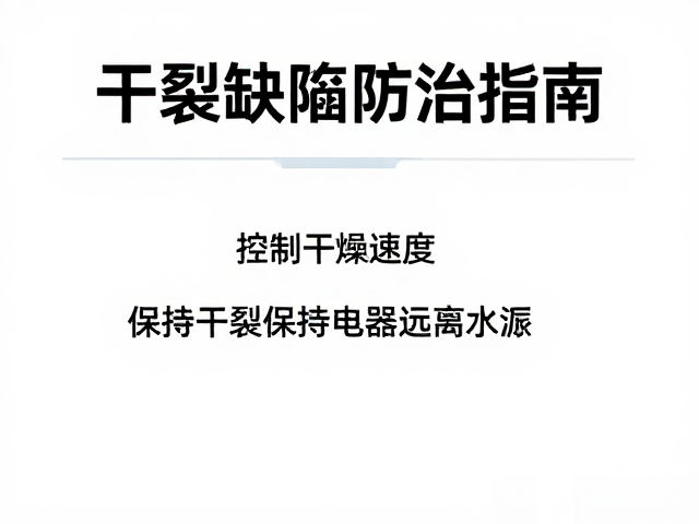 干裂缺陷防治指南，控制干燥速度，保持电器远离水源