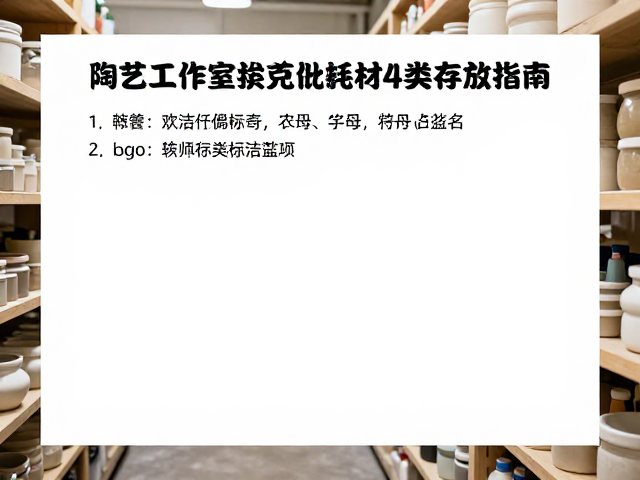 陶艺工作室清洁防护耗材怎么选？供应商按批次分类存放指南