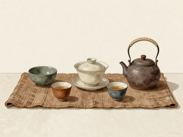 手绘肌理复古茶席，Earthy色系茶具，打造侘寂美学茶空间