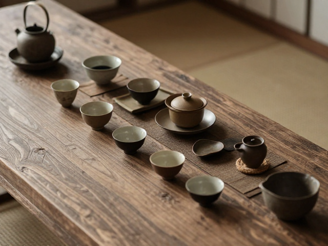手绘肌理复古茶席，Earthy色系茶具，打造侘寂美学茶空间