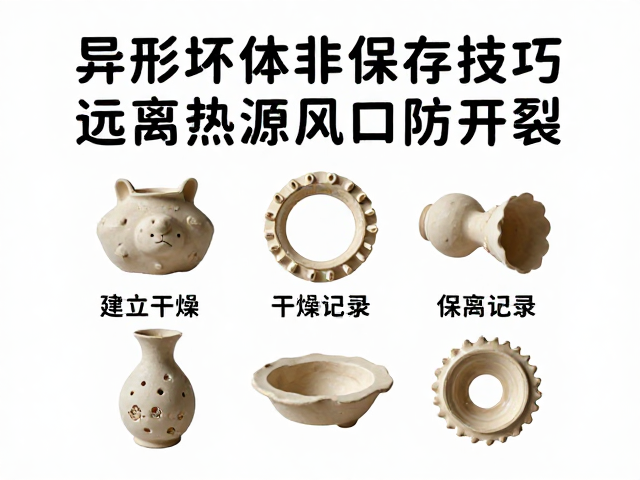 异形坯体保存技巧，建立干燥记录，远离热源风口防开裂