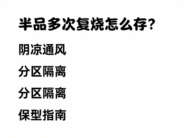 半成品多次复烧怎么存？阴凉通风，分区隔离，保型防裂指南