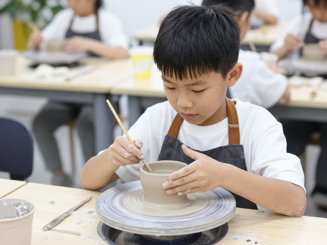 社区手作课堂，少儿非遗陶艺体验，严选安全釉料放心玩