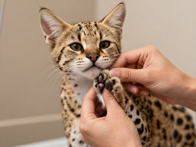 薮猫斑纹毛发与足底毛护理,区别于家猫的专业洗护指南