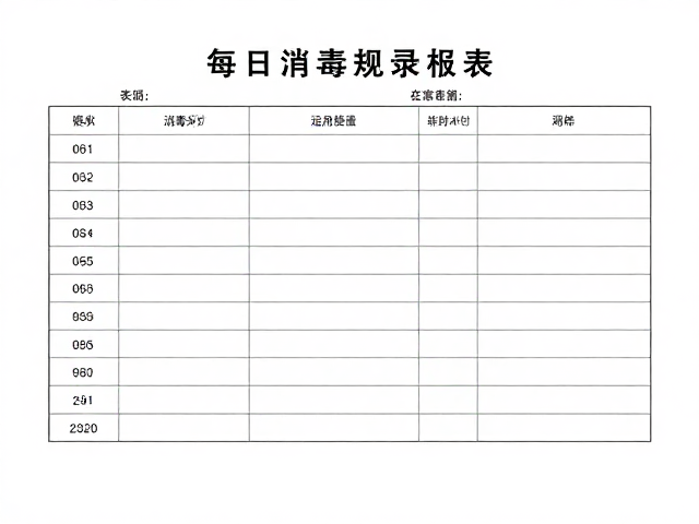 每日消毒记录登记模板的关键要素