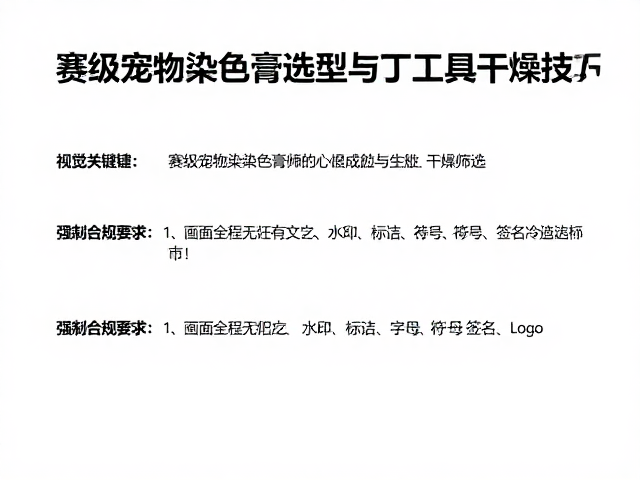 赛级宠物染色膏的核心成分与安全性筛选