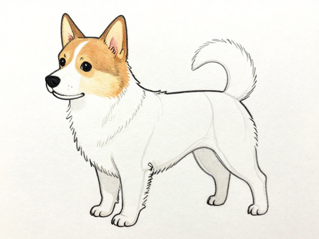 小型犬手绘线条精细教程，简约线条染色造型指南