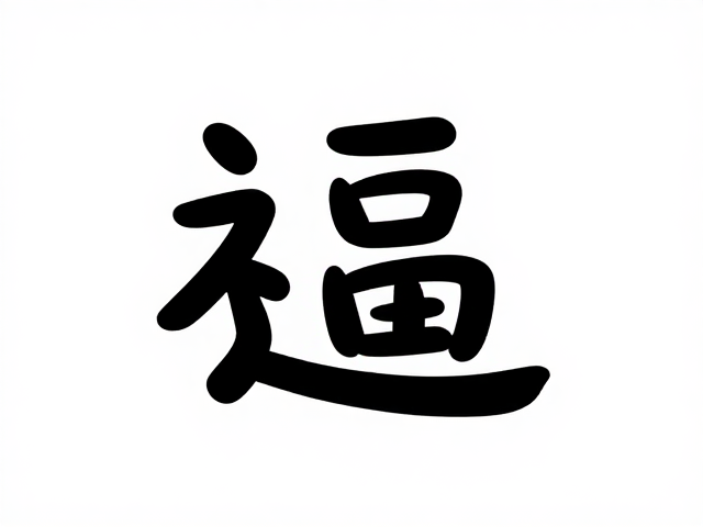 新年幸运符号黑白涂鸦风，简约线条手绘染色造型灵感