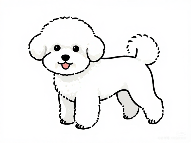 比熊犬简约线条手绘教程,基础配色训练与染色造型指南