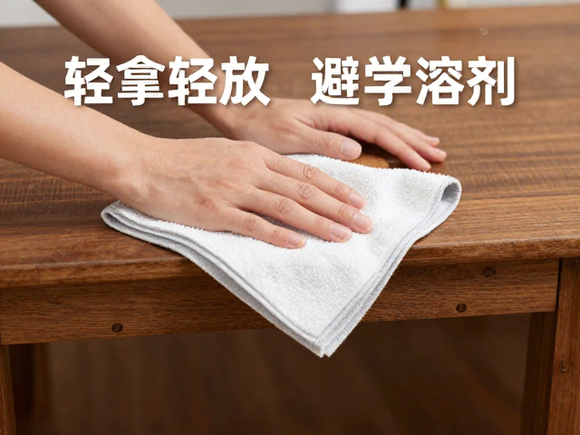 家具保养，轻拿轻放，避酒精化学溶剂，湿布勿久敷