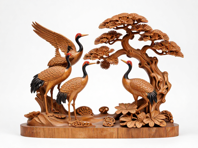 福建木雕松鹤延年鉴赏，如何通过看木材品质辨别精品？