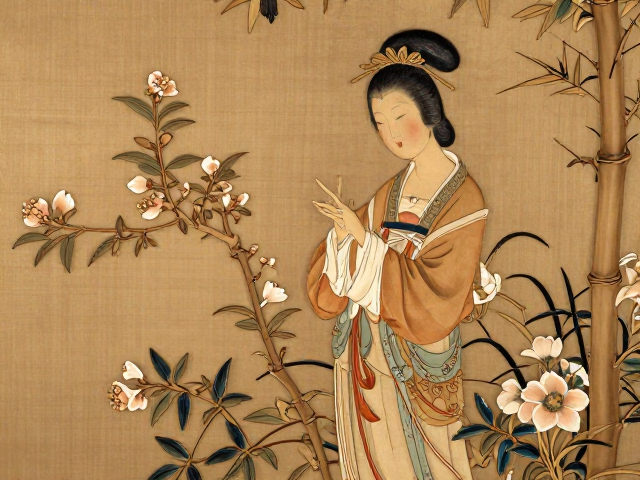 花鸟竹雕仕女图赏析,传统花鸟题材的艺术魅力与文化价值