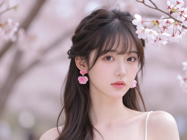 樱花季粉色耳染造型,氛围感渐变,萌系小心机
