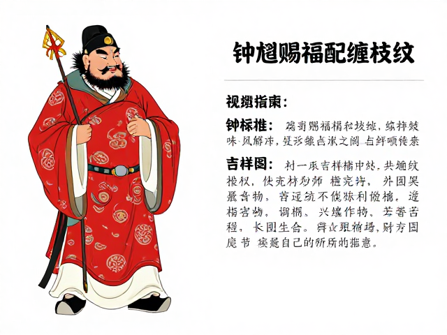 钟馗赐福配缠枝纹,吉祥图案寓意解析与收藏指南