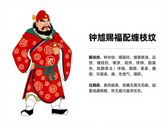 钟馗赐福配缠枝纹,吉祥图案寓意解析与收藏指南