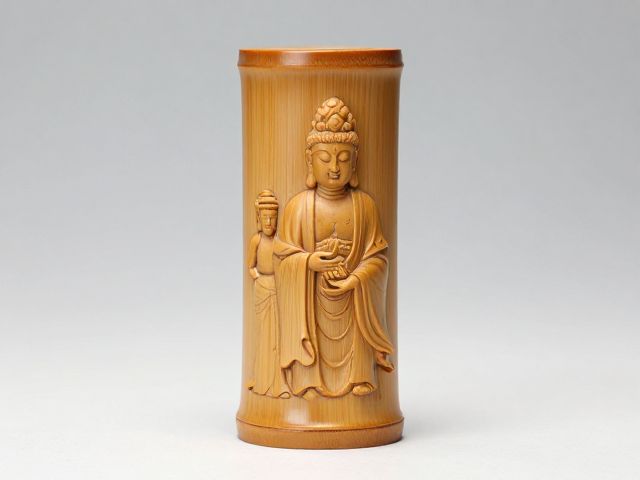 竹雕手把件,竹刻与文人书画融合,佛像人物造像的艺术魅力