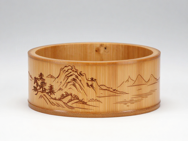 竹雕笔洗阴刻线雕山水纹,古韵雅器鉴赏与收藏指南