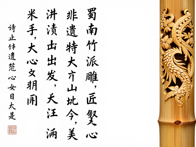 蜀南竹雕与浙派竹雕对比,融合诗文书法的非遗匠心