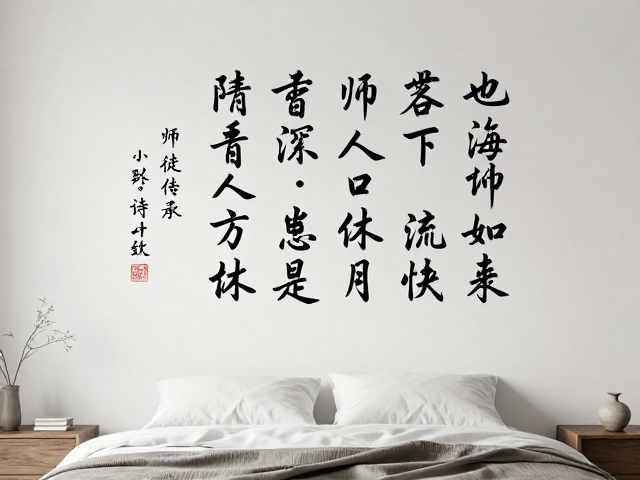 卧室装饰灵感,师徒传承的诗词书法艺术,打造雅致空间