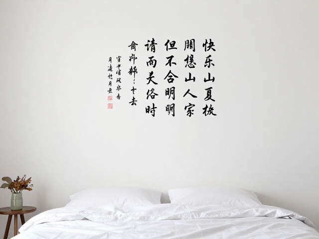卧室装饰灵感,师徒传承的诗词书法艺术,打造雅致空间