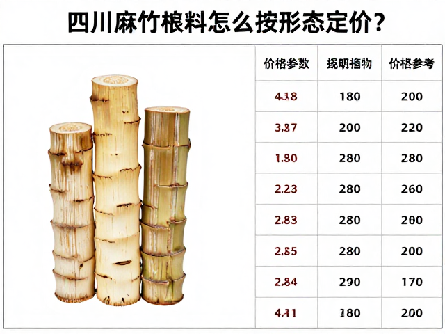 四川麻竹竹根料怎么按形态定价?2024最新竹材价格参考