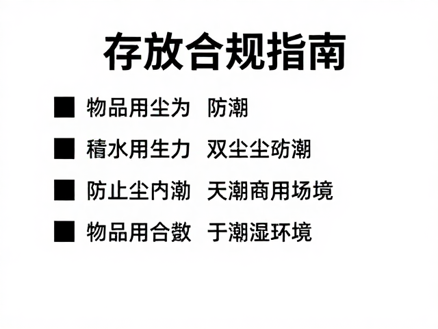 存放环境指南,减少灰尘防潮,防止长期存放于潮湿环境