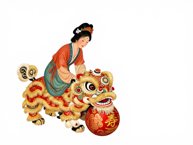 文人仕女福寿绵长,狮子滚绣球寓意吉祥,解读传统文化中的美好愿景