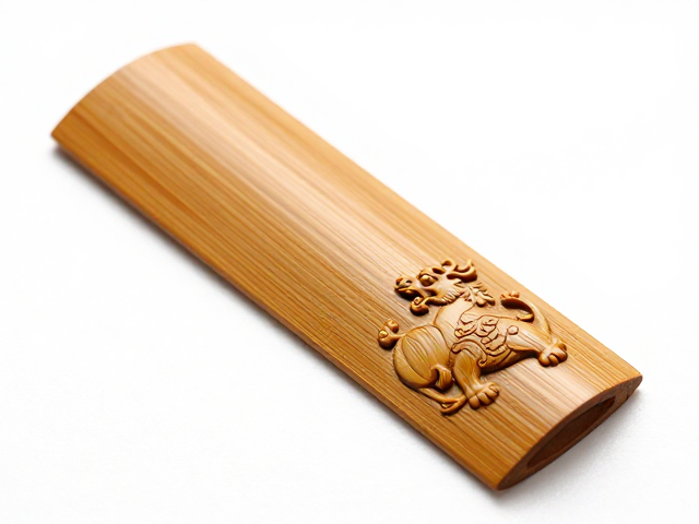 竹雕书签细部刻画,动物瑞兽栩栩如生,尽显匠心与古韵