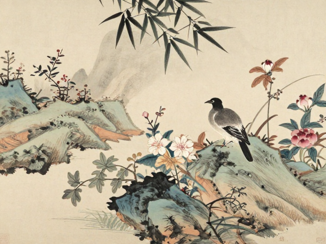 山水竹雕款识鉴赏,花鸟题材的古韵与艺术价值解析