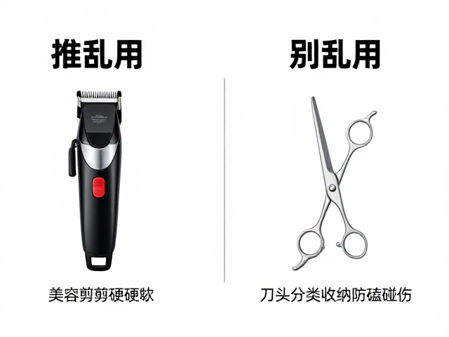 电推剪别乱用!美容剪禁剪硬物,刀头分类收纳防磕碰伤发