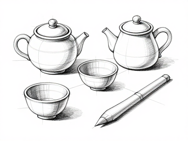 插画干货,小件器物如何通过直接打线优化构图起稿