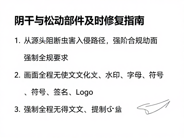 防虫措施,阴干与松动部件及时修复指南