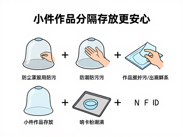 防尘罩使用指南,防潮防污,小件作品分隔存放更安心