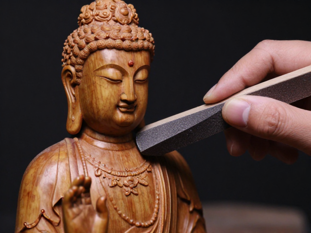 木雕佛像收藏鉴赏,如何用砂纸打磨提升包浆与价值