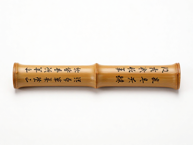 竹雕镇纸,书法诗文伴左右,器物造型端庄雅致