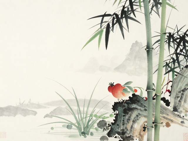 草木果蔬绘山水,竹报平安寓意深,自然题材的艺术灵感