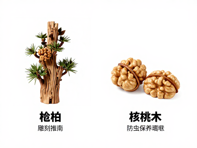 桧柏与核桃木摆件雕刻指南,选材优势及定期防虫保养技巧