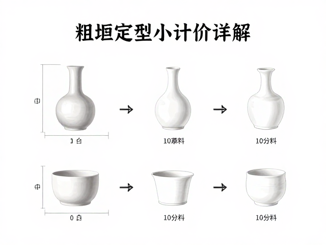 粗坯定型技巧,临摹简单摆件,按坯料大小计价详解