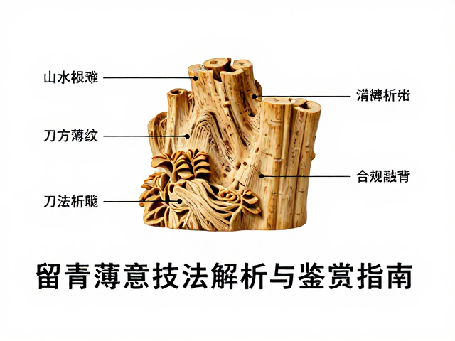 留青薄意竹根雕,山水皴纹技法解析与鉴赏指南