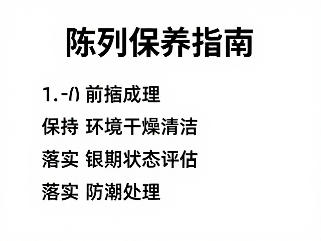 陈列保养指南，保持环境干燥清洁，落实定期状态评估