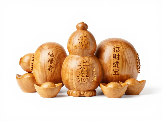 福禄寿禧招财进宝榉木摆件,寓意吉祥的家居风水好物推荐