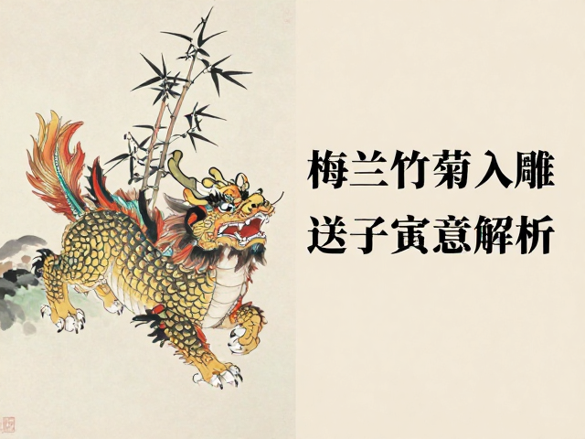 梅兰竹菊入雕?麒麟送子寓意解析,传统书画工艺的艺术价值