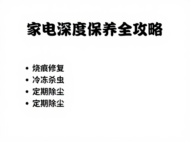 烧痕修复，冷冻杀虫，定期除尘，家电深度保养全攻略